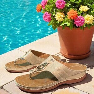 BUNEX Orthopedic Wedge Flip Flops Thong Sandals